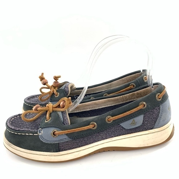Sperry womens flats size 6.5 navy blue suede lace up preppy boat shoes - Picture 4 of 13